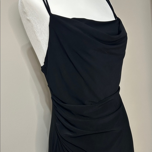 Zara Black Cowl Neck Midi Dress with Double Straps - Picture 3 of 7
